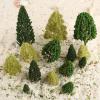 DUO ER 27Pcs 2.5-16cm Green Landscape Scenery Model Trees Tower Shaped and Poplar Miniature Trees Railroad Train Layout Diorama 1:50 Scale view 4