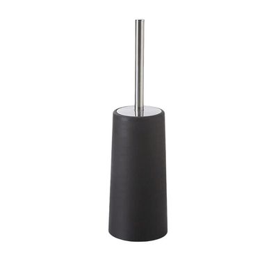 GYDMEG Toilet Brush and Holder, Toilet Brush with Stainless Steel Long Handle, Space Saving, Deep Cleaning, Covered Brush Toilet Bowl Brush for Bathroom (Black)