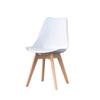 A set of four Scandinavian modern style wooden dining chairs, detachable upholstered, black, white and gray, suitable for dining room, bedroom, living room view 1
