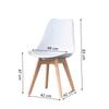 A set of four Scandinavian modern style wooden dining chairs, detachable upholstered, black, white and gray, suitable for dining room, bedroom, living room view 3