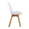 A set of four Scandinavian modern style wooden dining chairs, detachable upholstered, black, white and gray, suitable for dining room, bedroom, living room view 4
