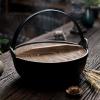 AIZYR Japanese Style Cast Iron Pot, Uncoated Sukiyaki Hot Pot Cookware Soup Pan for Home or Even Restaurant Use,27cm view 2