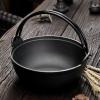 AIZYR Japanese Style Cast Iron Pot, Uncoated Sukiyaki Hot Pot Cookware Soup Pan for Home or Even Restaurant Use,27cm view 3