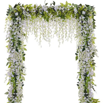 SLanC Wisteria Garland Artificial Flowers Wisteria Vine - 5Pcs Total 33ft Fake Wisteria Hanging Flower