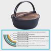 AIZYR Sukiyaki Tetsu Nabe Pot - Japanese Style Cast Iron Soup Pot Shabu Hot Pot with Wooden Lid for Home Kitchen Restaurant view 4