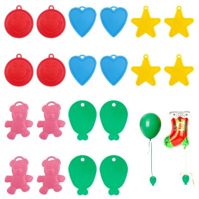 20 PCS Colorful Plastic Balloon Weights - Heart, Star, Smiley, Bear Shaped for Helium Balloons - Party Decor (Color and Shape Random)