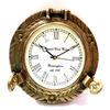 Antique Brown Marine Brass Ship Porthole Engrave Clock 22.86 cm Nautical Wall Clock Home Decor view 1