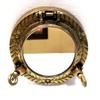 9" Antique Brown Finish Canal Boat Engrave Porthole-Window Ship Round Mirror Wall Home Decor view 2