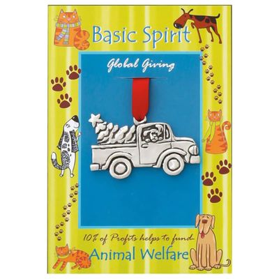 Basic Spirit Handcrafted Christmas Ornament - Dog Truck Animal Welfare Global Giving - Home Dcor, for Tree Decoration