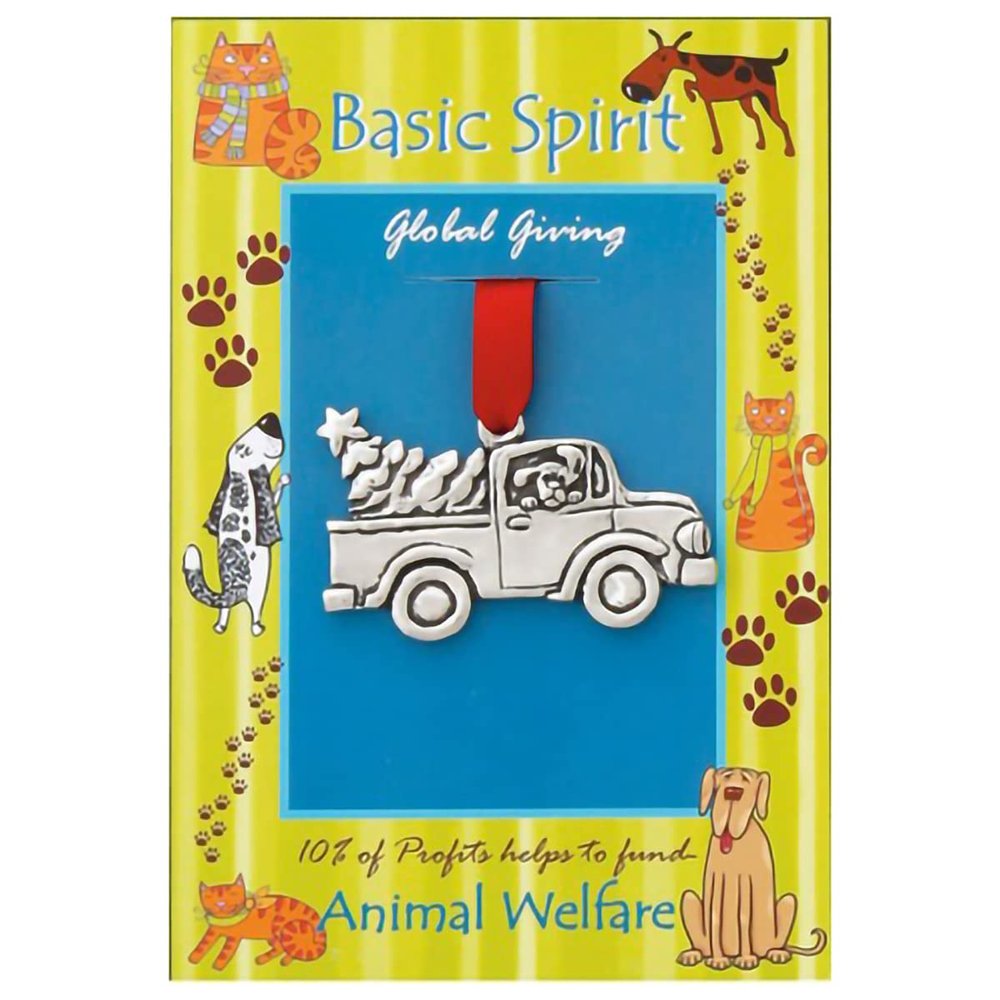 Basic Spirit Handcrafted Christmas Ornament - Dog Truck Animal Welfare Global Giving - Home Dcor, for Tree Decoration