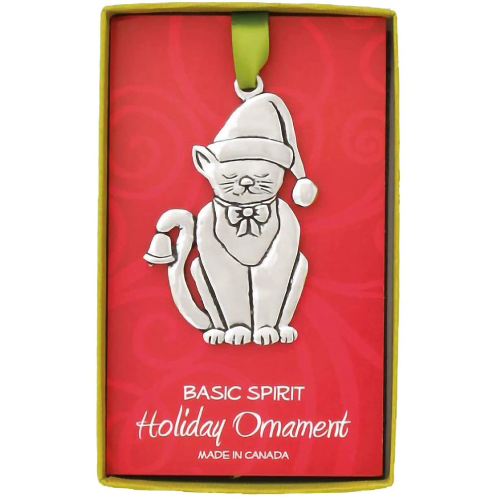 Basic Spirit Handcrafted Christmas Ornament - Cat with Bell - Home Dcor, for Tree Decoration