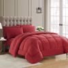 Wega Linen Down Alternative Comforter Queen/Full (3 Piece) All Season Warmth Luxurious Cotton Soft Fill Duvet Insert Bedding Comforter Burgundy view 1