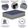 EMMA + OLIVER Inflatable Air Mattress - Queen Mattress, Flocked Top, Puncture Resistant, 18'' Thick, 650LB Capacity, Ideal for Camping, Guest Room, RV Travel, Plug-in Pump & Carrying Case Included view 4