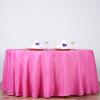 132" Inch Round Tablecloth Polyester Circular Wrinkle Free Table Cloth Solid Soft Dinner Table Cover for Buffet Table, Wedding, Parties and Dinner - Fushia view 1