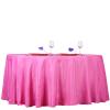 132" Inch Round Tablecloth Polyester Circular Wrinkle Free Table Cloth Solid Soft Dinner Table Cover for Buffet Table, Wedding, Parties and Dinner - Fushia view 3