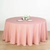 132" Inch Round Tablecloth Polyester Circular Wrinkle Free Table Cloth Solid Soft Dinner Table Cover for Buffet Table, Wedding, Parties and Dinner - Dusty Rose view 1