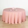 132" Inch Round Tablecloth Polyester Circular Wrinkle Free Table Cloth Solid Soft Dinner Table Cover for Buffet Table, Wedding, Parties and Dinner - Dusty Rose view 2