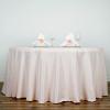 132" Inch Round Tablecloth Polyester Circular Wrinkle Free Table Cloth Solid Soft Dinner Table Cover for Buffet Table, Wedding, Parties and Dinner - Rose Gold/Blush view 1