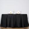 132" Inch Round Tablecloth Polyester Circular Wrinkle Free Table Cloth Solid Soft Dinner Table Cover for Buffet Table, Wedding, Parties and Dinner - Black view 1