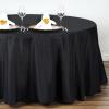 132" Inch Round Tablecloth Polyester Circular Wrinkle Free Table Cloth Solid Soft Dinner Table Cover for Buffet Table, Wedding, Parties and Dinner - Black view 2