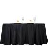 132" Inch Round Tablecloth Polyester Circular Wrinkle Free Table Cloth Solid Soft Dinner Table Cover for Buffet Table, Wedding, Parties and Dinner - Black view 4