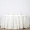 132" Inch Round Tablecloth Polyester Circular Wrinkle Free Table Cloth Solid Soft Dinner Table Cover for Buffet Table, Wedding, Parties and Dinner - Ivory view 1