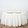 132" Inch Round Tablecloth Polyester Circular Wrinkle Free Table Cloth Solid Soft Dinner Table Cover for Buffet Table, Wedding, Parties and Dinner - Ivory view 2