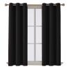 Premium Quality Room Darkening Blackout Ring Curtains for Home-Bedroom - Living Room 2 Panels Black, Each Panel Measures: 26" W x 84" L | Set Measures: 52" W x 84" L view 1