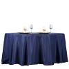 132" Inch Round Tablecloth Polyester Circular Wrinkle Free Table Cloth Solid Soft Dinner Table Cover for Buffet Table, Wedding, Parties and Dinner - Navy Blue view 2