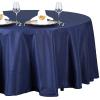 132" Inch Round Tablecloth Polyester Circular Wrinkle Free Table Cloth Solid Soft Dinner Table Cover for Buffet Table, Wedding, Parties and Dinner - Navy Blue view 4