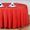 132" Inch Round Tablecloth Polyester Circular Wrinkle Free Table Cloth Solid Soft Dinner Table Cover for Buffet Table, Wedding, Parties and Dinner - Red view 4