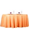 132" Inch Round Tablecloth Polyester Circular Wrinkle Free Table Cloth Solid Soft Dinner Table Cover for Buffet Table, Wedding, Parties and Dinner - Orange view 2