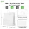 Medium White Kraft Paper Bags with Handles 10x5x15 inches, Shopping, Gift Bags, Party, Retail, Merchandise, Lunch Bags, Grocery Bags, Strong, Reusable, Durable, Ecofriendly (200) view 3