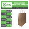 EcoQuality Medium Brown Kraft Paper Bags with Handles 10x5x13 inches, Shopping, Gift Bags, Party, Merchandise, Lunch Bags, Grocery Bags (100) view 2