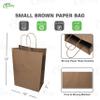 EcoQuality Medium Brown Kraft Paper Bags with Handles 10x5x13 inches, Shopping, Gift Bags, Party, Merchandise, Lunch Bags, Grocery Bags (100) view 3