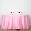 132" Inch Round Tablecloth Polyester Circular Wrinkle Free Table Cloth Solid Soft Dinner Table Cover for Buffet Table, Wedding, Parties and Dinner - Pink view 1