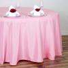 132" Inch Round Tablecloth Polyester Circular Wrinkle Free Table Cloth Solid Soft Dinner Table Cover for Buffet Table, Wedding, Parties and Dinner - Pink view 3