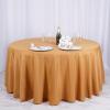 132" Inch Round Tablecloth Polyester Circular Wrinkle Free Table Cloth Solid Soft Dinner Table Cover for Buffet Table, Wedding, Parties and Dinner - Gold view 1