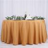 132" Inch Round Tablecloth Polyester Circular Wrinkle Free Table Cloth Solid Soft Dinner Table Cover for Buffet Table, Wedding, Parties and Dinner - Gold view 2
