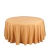 132" Inch Round Tablecloth Polyester Circular Wrinkle Free Table Cloth Solid Soft Dinner Table Cover for Buffet Table, Wedding, Parties and Dinner - Gold view 3