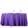 132" Inch Round Tablecloth Polyester Circular Wrinkle Free Table Cloth Solid Soft Dinner Table Cover for Buffet Table, Wedding, Parties and Dinner - Purple view 4