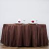 132" Inch Round Tablecloth Polyester Circular Wrinkle Free Table Cloth Solid Soft Dinner Table Cover for Buffet Table, Wedding, Parties and Dinner - Chocolate view 1