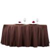 132" Inch Round Tablecloth Polyester Circular Wrinkle Free Table Cloth Solid Soft Dinner Table Cover for Buffet Table, Wedding, Parties and Dinner - Chocolate view 3
