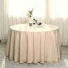 132" Inch Round Tablecloth Polyester Circular Wrinkle Free Table Cloth Solid Soft Dinner Table Cover for Buffet Table, Wedding, Parties and Dinner - Beige view 1