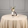 132" Inch Round Tablecloth Polyester Circular Wrinkle Free Table Cloth Solid Soft Dinner Table Cover for Buffet Table, Wedding, Parties and Dinner - Beige view 3