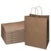 EcoQuality Medium Brown Kraft Paper Bags with Handles 10x5x13 inches, Shopping, Gift Bags, Party, Merchandise, Lunch Bags, Grocery Bags (250) view 1