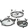 Set of 3 Mirrored Metal Trays w/Bird Design by Valerie in Black view 1