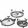 Set of 3 Mirrored Metal Trays w/Bird Design by Valerie in Black view 2