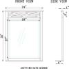 Coventry Bath Mirror, 24 in. W x 35 in. H, White Wood Frame, Decorative Design, Beveled Glass, Attached Shelf for Toiletries/Decor, Moisture Resistant, Ideal for Modern to Traditional Bathroom Styles view 3