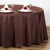 108" Inch Round Tablecloth Polyester Circular Wrinkle Free Table Cloth Solid Soft Dinner Table Cover for Buffet Table, Wedding, Parties and Dinner - Chocolate view 2